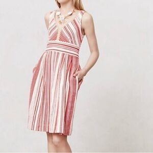 Anthropologie Postmark Poppy Stripe Dress